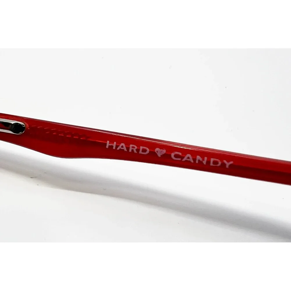 Hard Candy Eyeglasses Frames Womens Red Full Rim Heart Detail 53-16-135